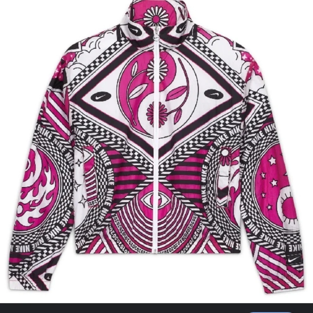 Pink & Black Nike yin & yang Patterned Jacket rare jacket flame eye logo spring